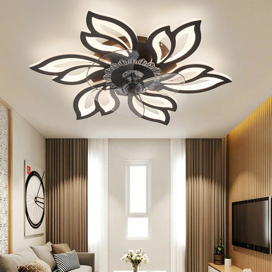 65cm Dia. Modern Flower Shape Ceiling Fan with Light - House Comfort