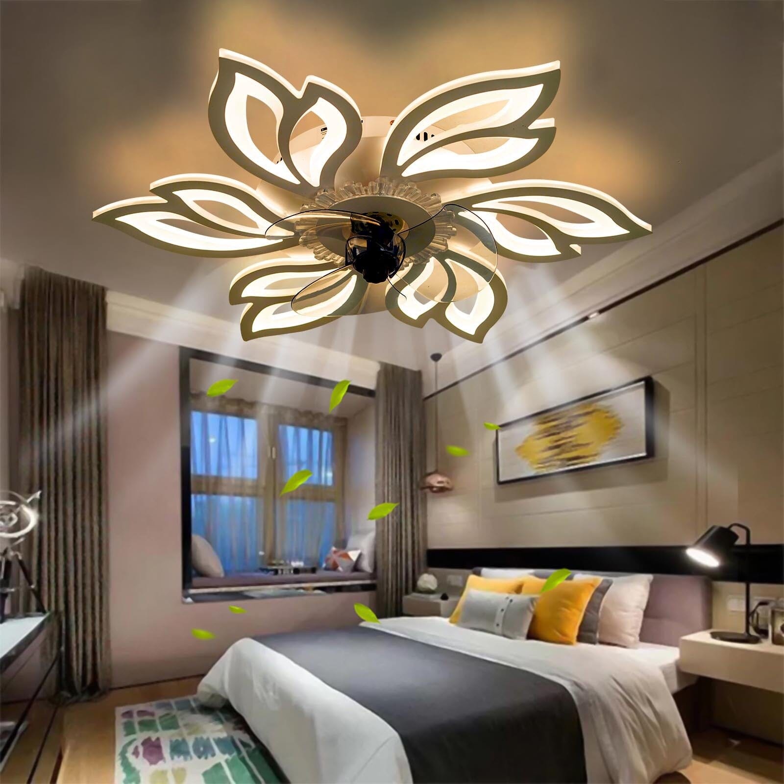 65cm Dia. Modern Flower Shape Ceiling Fan with Light - House Comfort
