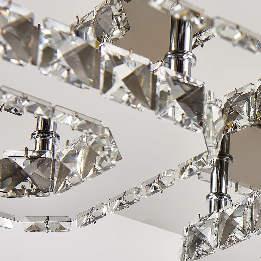 68 W Square LED Ceiling Light with Crystal Dimmable Warm Light - House Comfort