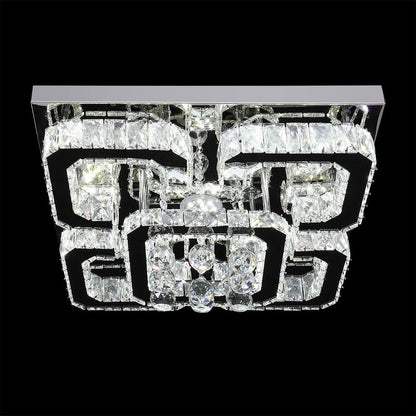 68 W Square LED Ceiling Light with Crystal Dimmable Warm Light - House Comfort