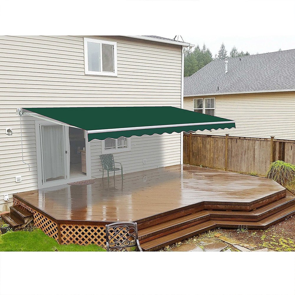 6ft/ 8ft/ 9ft/ 11ft/ 13ft Outdoor Retractable Patio Awning Canopy for Window and Door Green - House Comfort