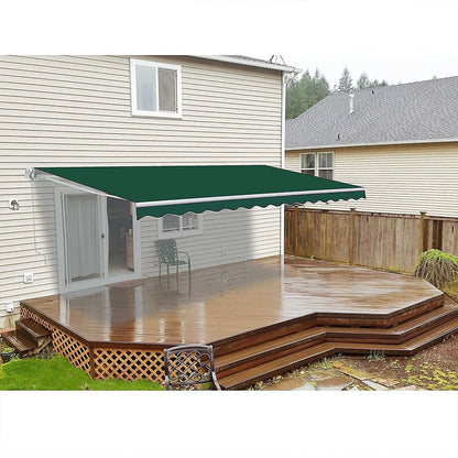 6ft/ 8ft/ 9ft/ 11ft/ 13ft Outdoor Retractable Patio Awning Canopy for Window and Door Green - House Comfort