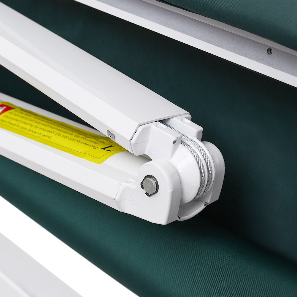 6ft/ 8ft/ 9ft/ 11ft/ 13ft Outdoor Retractable Patio Awning Canopy for Window and Door Green - House Comfort