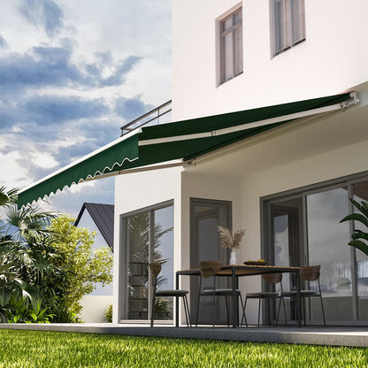 6ft/ 8ft/ 9ft/ 11ft/ 13ft Outdoor Retractable Patio Awning Canopy for Window and Door Green - House Comfort