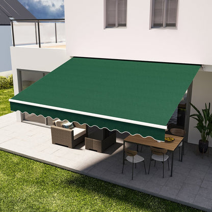 6ft/ 8ft/ 9ft/ 11ft/ 13ft Outdoor Retractable Patio Awning Canopy for Window and Door Green - House Comfort