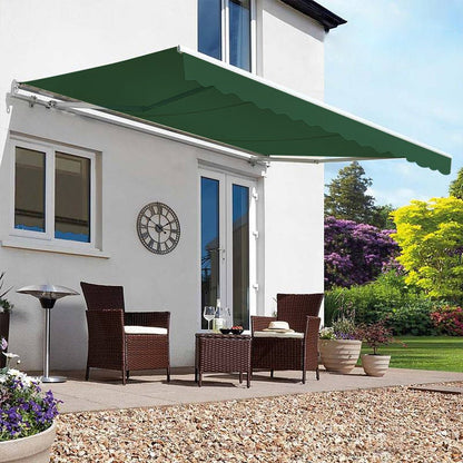 6ft/ 8ft/ 9ft/ 11ft/ 13ft Outdoor Retractable Patio Awning Canopy for Window and Door Green - House Comfort