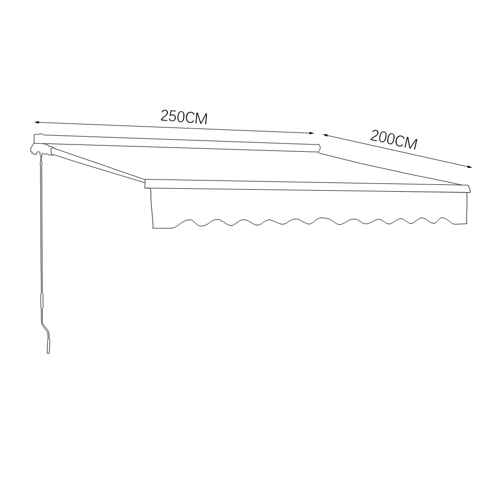 6ft/ 8ft/ 9ft/ 11ft/ 13ft Outdoor Retractable Patio Awning Canopy for Window and Door Green - House Comfort