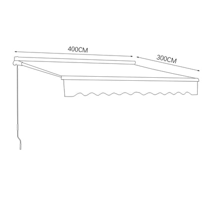 6ft/ 8ft/ 9ft/ 11ft/ 13ft Outdoor Retractable Patio Awning Canopy for Window and Door Green - House Comfort