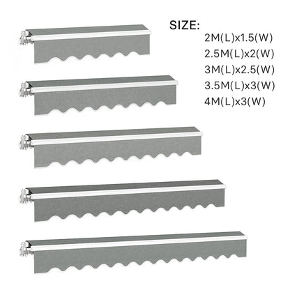 6ft/ 8ft/ 9ft/ 11ft/ 13ft Outdoor Retractable Patio Manual Shelter Awning Canopy for Window and Door - House Comfort