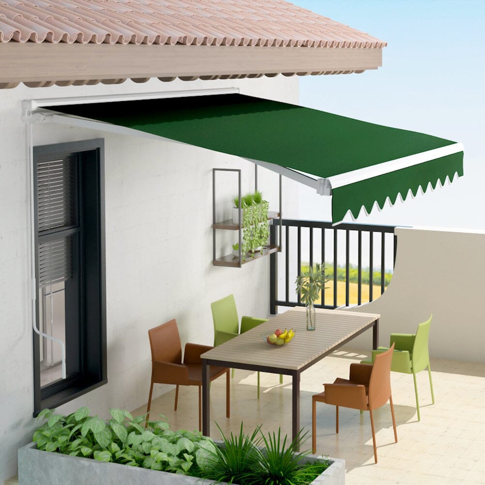6ft/ 8ft/ 9ft/ 11ft/ 13ft Outdoor Retractable Patio Manual Shelter Awning Canopy for Window and Door - House Comfort