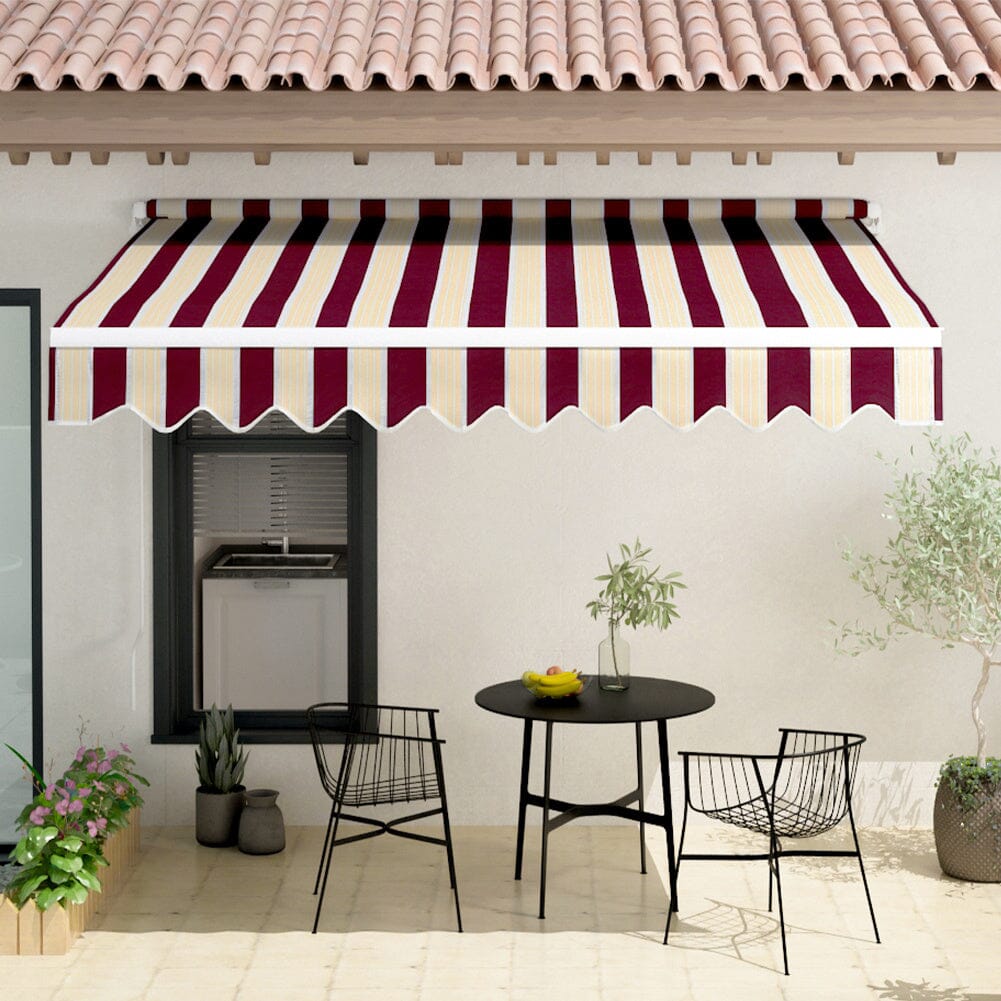 6ft/ 8ft/ 9ft/ 11ft/ 13ft Outdoor Retractable Patio Manual Shelter Awning Canopy for Window and Door - House Comfort