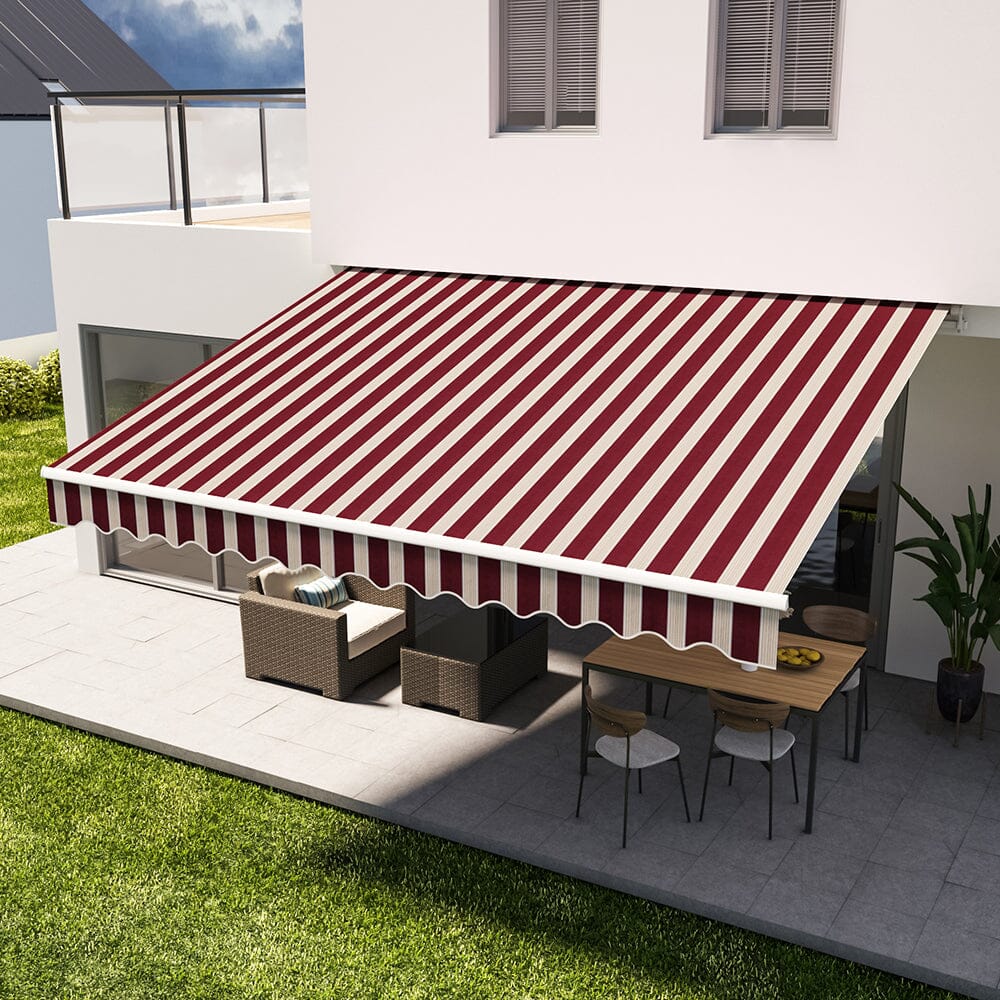 6ft/ 8ft/ 9ft/ 11ft/ 13ft Outdoor Retractable Patio Manual Shelter Awning Canopy for Window and Door - House Comfort