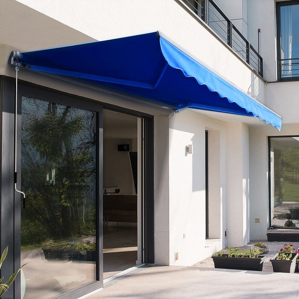 6ft/ 8ft/ 9ft/ 11ft/ 13ft Outdoor Retractable Patio Manual Shelter Awning Canopy for Window and Door - House Comfort