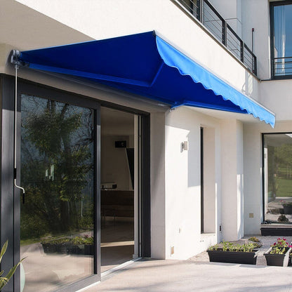 6ft/ 8ft/ 9ft/ 11ft/ 13ft Outdoor Retractable Patio Manual Shelter Awning Canopy for Window and Door - House Comfort