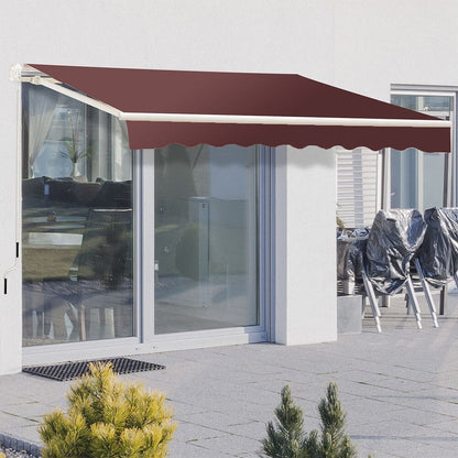 6ft/ 8ft/ 9ft/ 11ft/ 13ft Outdoor Retractable Patio Manual Shelter Awning Canopy for Window and Door - House Comfort