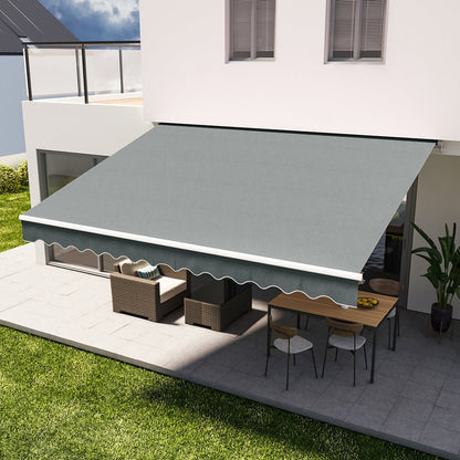 6ft/ 8ft/ 9ft/ 11ft/ 13ft Outdoor Retractable Patio Manual Shelter Awning Canopy for Window and Door - House Comfort