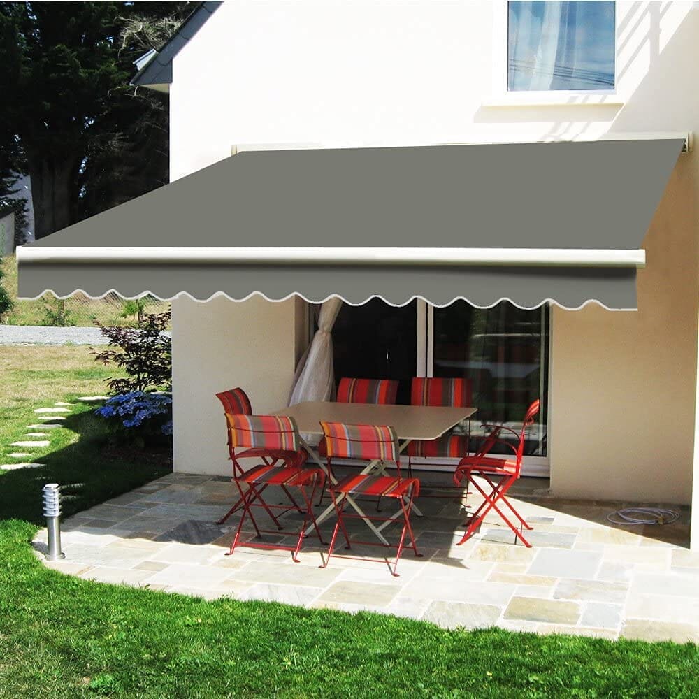 6ft/ 8ft/ 9ft/ 11ft/ 13ft Outdoor Retractable Patio Manual Shelter Awning Canopy for Window and Door - House Comfort