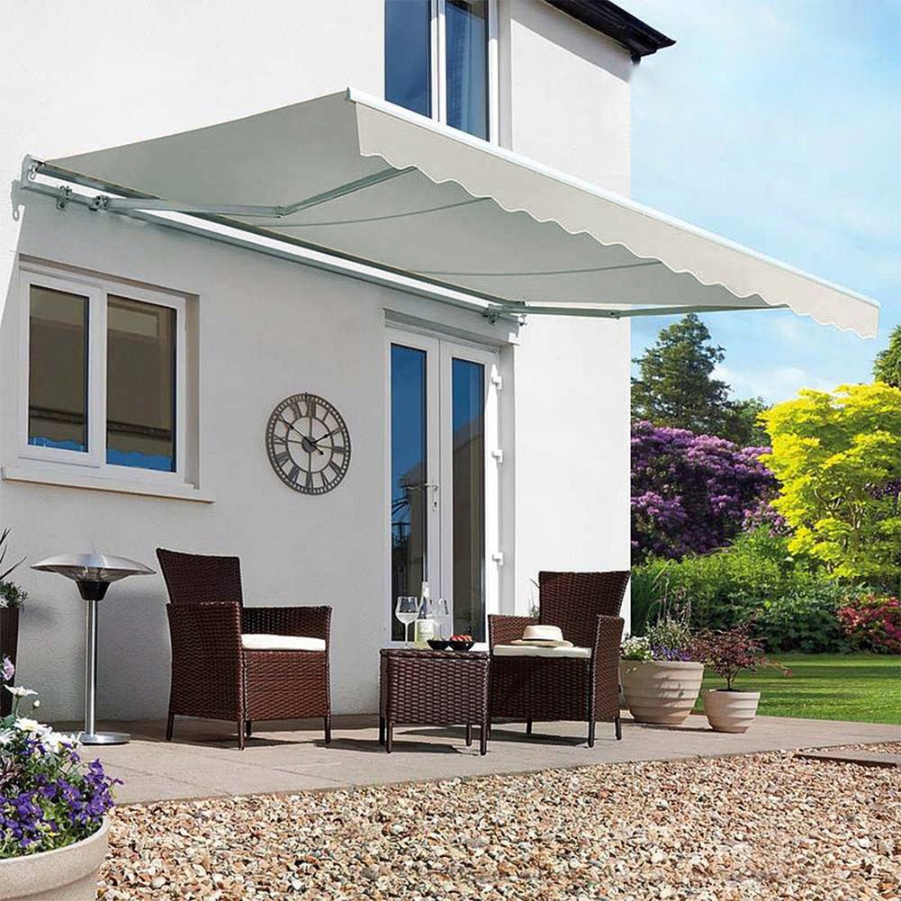 6ft/ 8ft/ 9ft/ 11ft/ 13ft Outdoor Retractable Patio Manual Shelter Awning Canopy for Window and Door - House Comfort