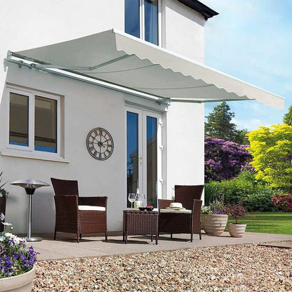 6ft/ 8ft/ 9ft/ 11ft/ 13ft Outdoor Retractable Patio Manual Shelter Awning Canopy for Window and Door - House Comfort