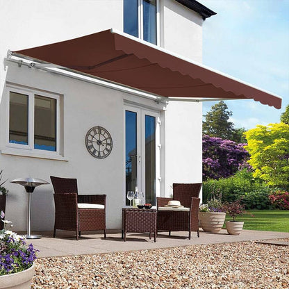 6ft/ 8ft/ 9ft/ 11ft/ 13ft Outdoor Retractable Patio Manual Shelter Awning Canopy for Window and Door - House Comfort