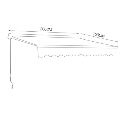 6ft/ 8ft/ 9ft/ 11ft/ 13ft Outdoor Retractable Patio Manual Shelter Awning Canopy for Window and Door - House Comfort