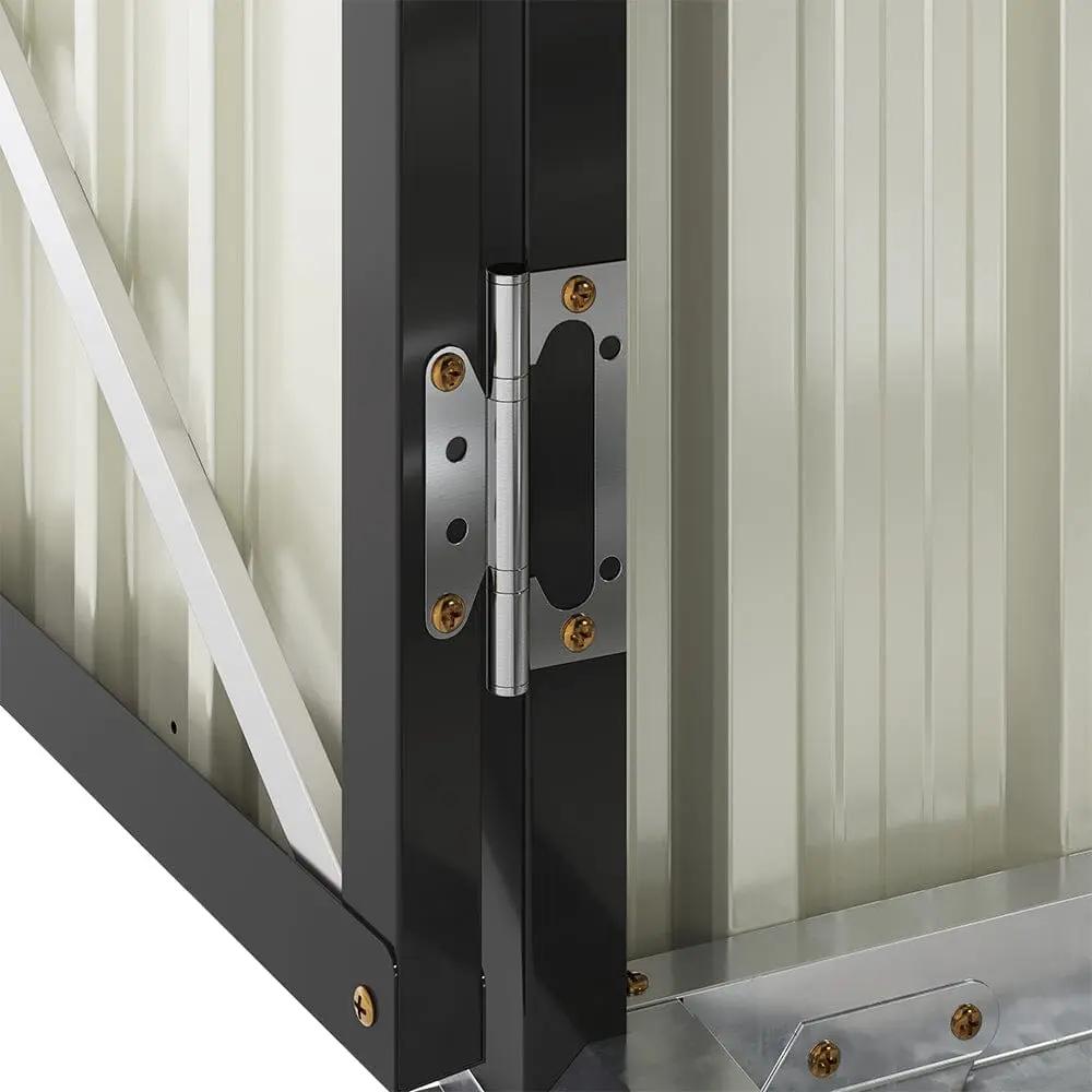 6ft Gardens Plan Galvanized Steel Bicycle Storage Shed Charcoal Black - House Comfort