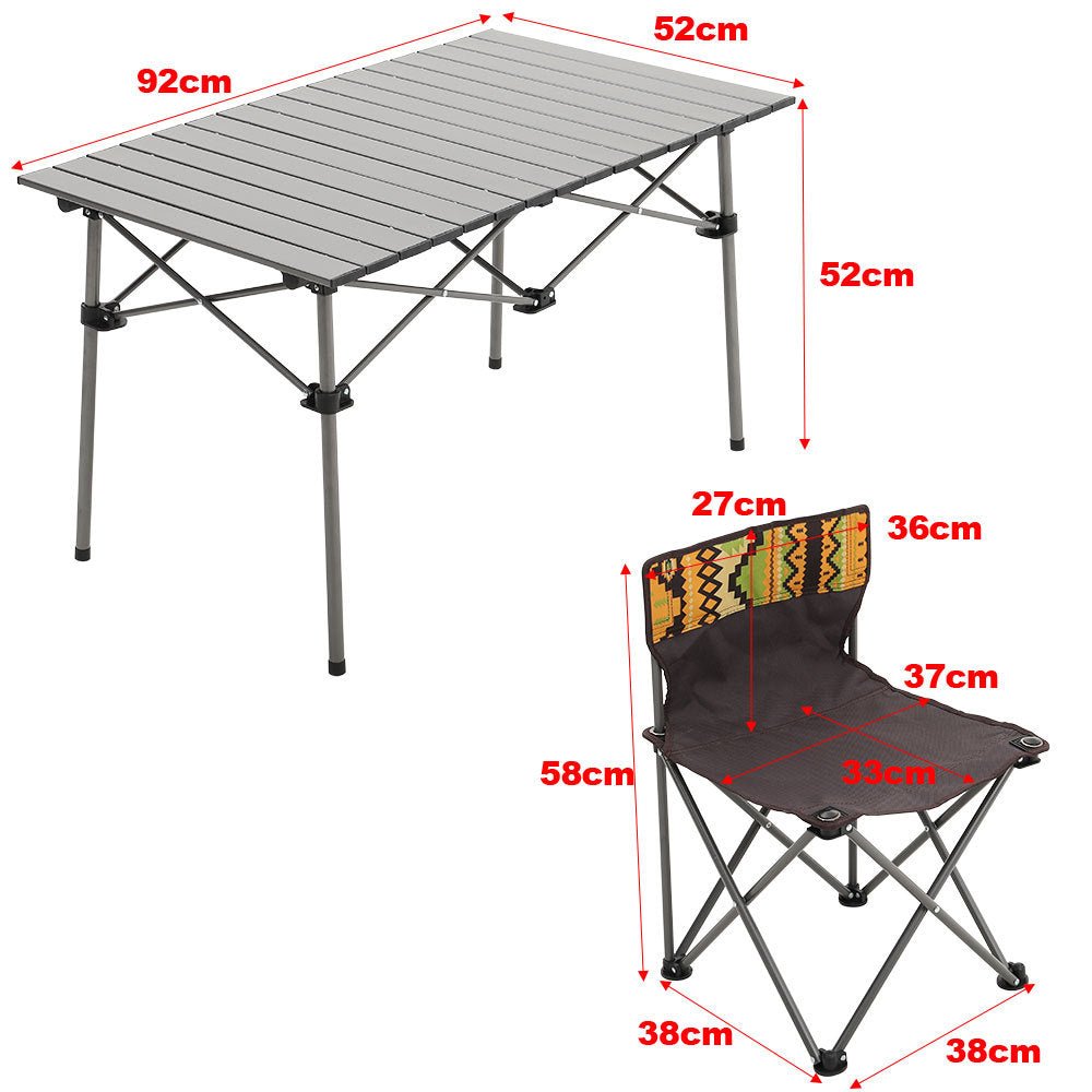 7 Piece Folding Camping Table and Chairs Set Portable with Carrying Bag - House Comfort