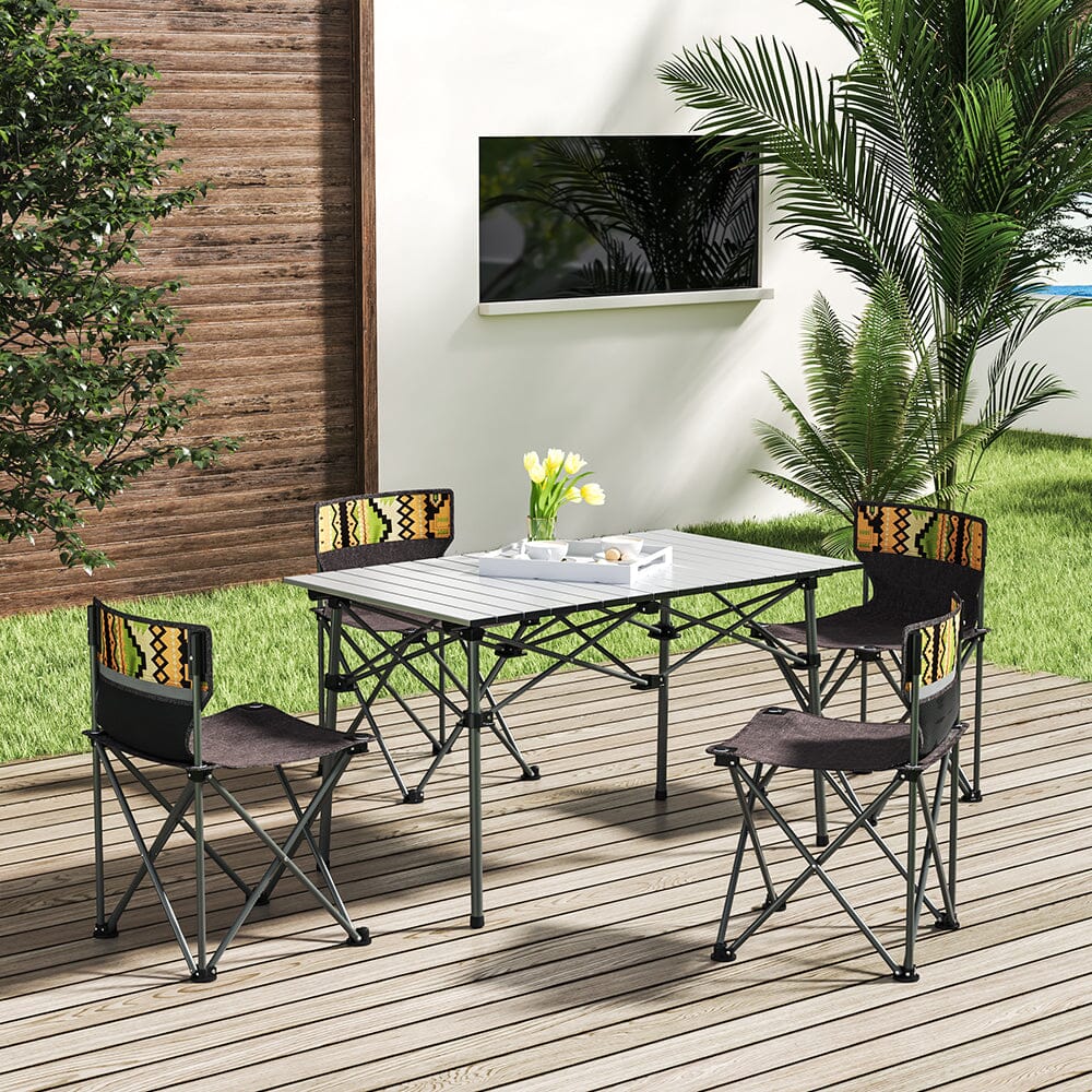 7 Piece Folding Camping Table and Chairs Set Portable with Carrying Bag - House Comfort
