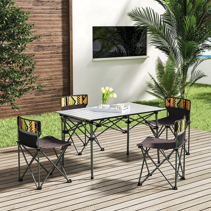 7 Piece Folding Camping Table and Chairs Set Portable with Carrying Bag - House Comfort