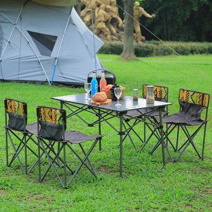7 Piece Folding Camping Table and Chairs Set Portable with Carrying Bag - House Comfort
