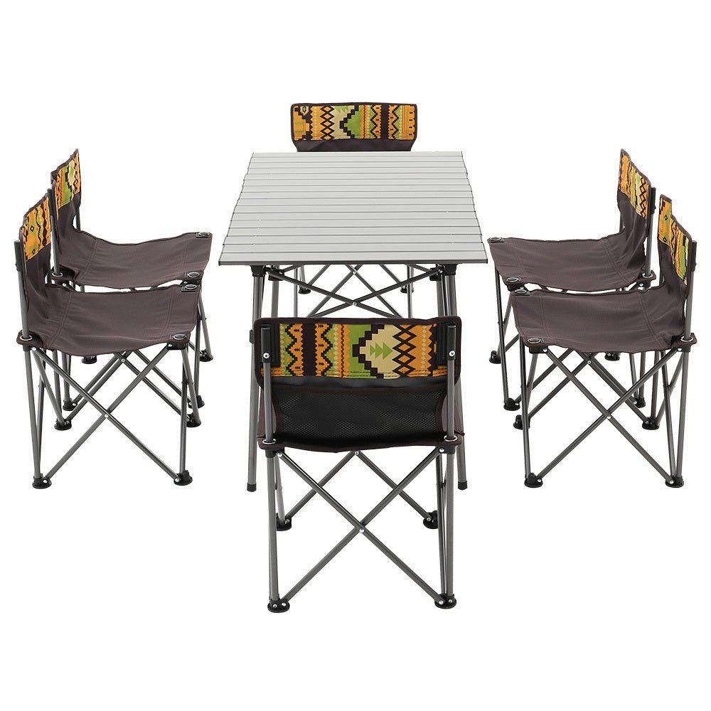 7 Piece Folding Camping Table and Chairs Set Portable with Carrying Bag - House Comfort