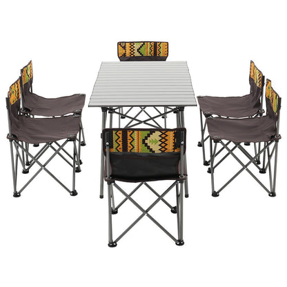 7 Piece Folding Camping Table and Chairs Set Portable with Carrying Bag - House Comfort