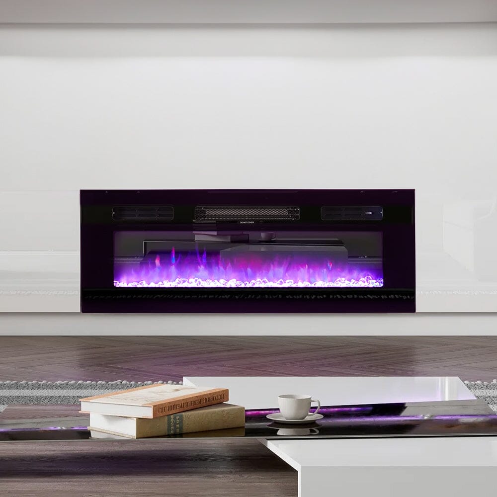 70 inch L Modern LED TV Stand with 12 Colour Electric Fireplace - House Comfort