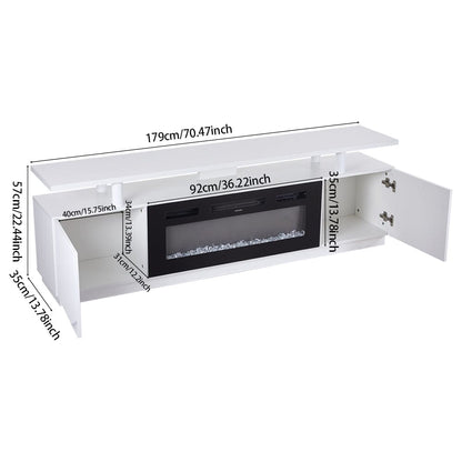 70 inch L Modern LED TV Stand with 12 Colour Electric Fireplace - House Comfort