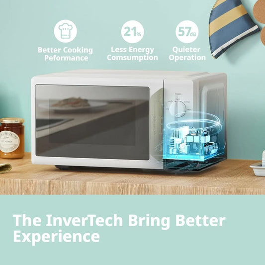 700W White 19L 5 - level Power Kitchen Manual Microwave Oven with Timer - House Comfort