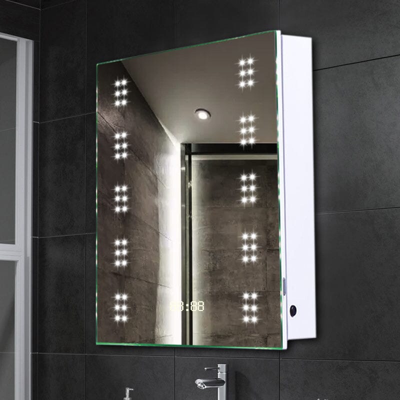 700x500MM LED Illuminated Mirror Cabinet with Shaver Socket&Demister Pad - House Comfort