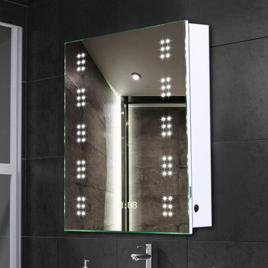 700x500MM LED Illuminated Mirror Cabinet with Shaver Socket&Demister Pad - House Comfort