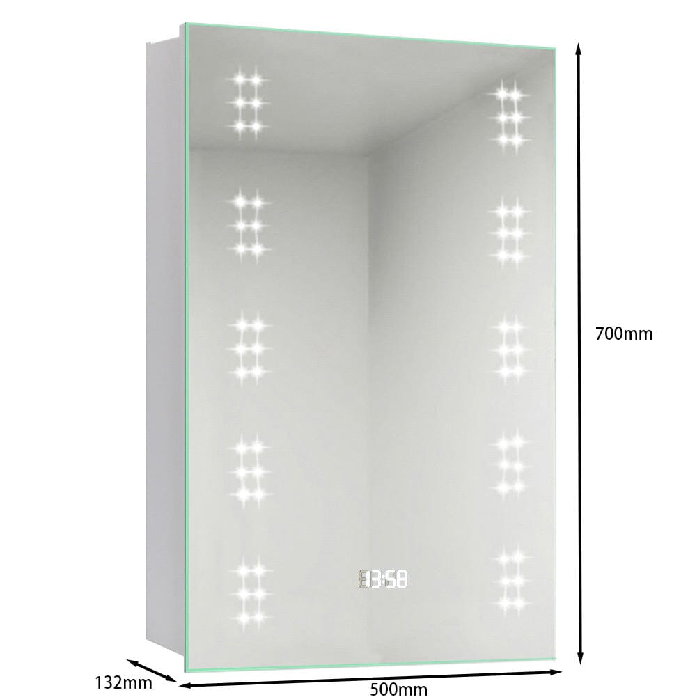 700x500MM LED Illuminated Mirror Cabinet with Shaver Socket&Demister Pad - House Comfort
