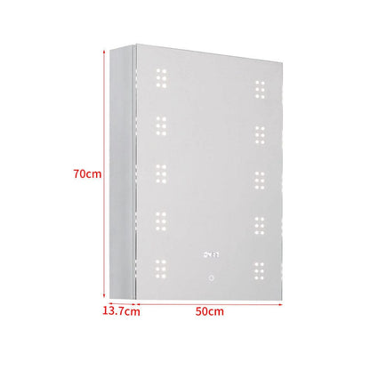700x500MM LED Illuminated Mirror Cabinet with Shaver Socket&Demister Pad - House Comfort