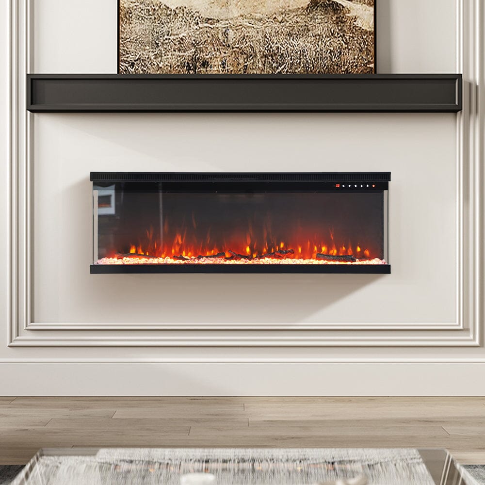 70/80 - Inch 3 - Sided Wall Mounted Electric Fireplace 9 Flame Colours - House Comfort