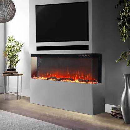 70/80 - Inch 3 - Sided Wall Mounted Electric Fireplace 9 Flame Colours - House Comfort
