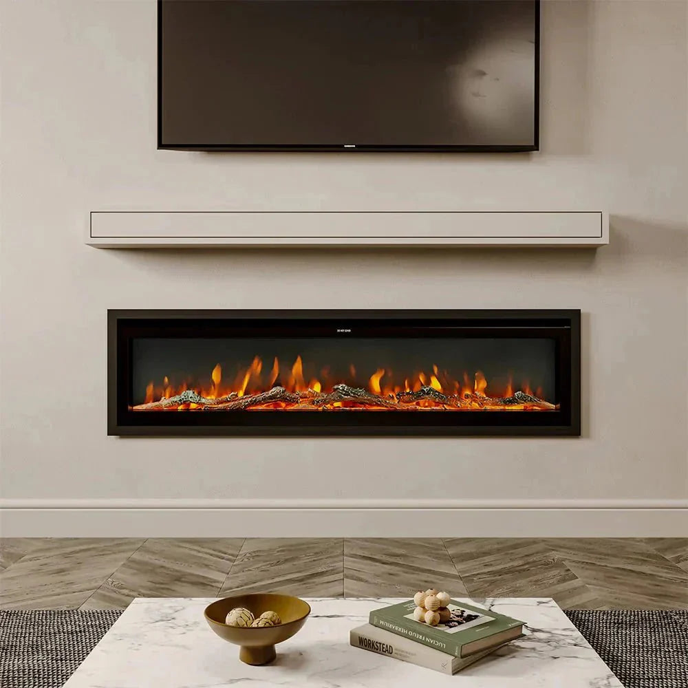 70/80/100 Inch Electric Fireplace with Remote 9 Flame Colours Freestanding Fireplaces - House Comfort