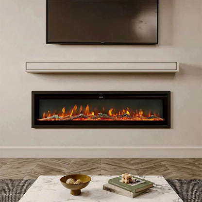 70/80/100 Inch Electric Fireplace with Remote 9 Flame Colours Freestanding Fireplaces - House Comfort
