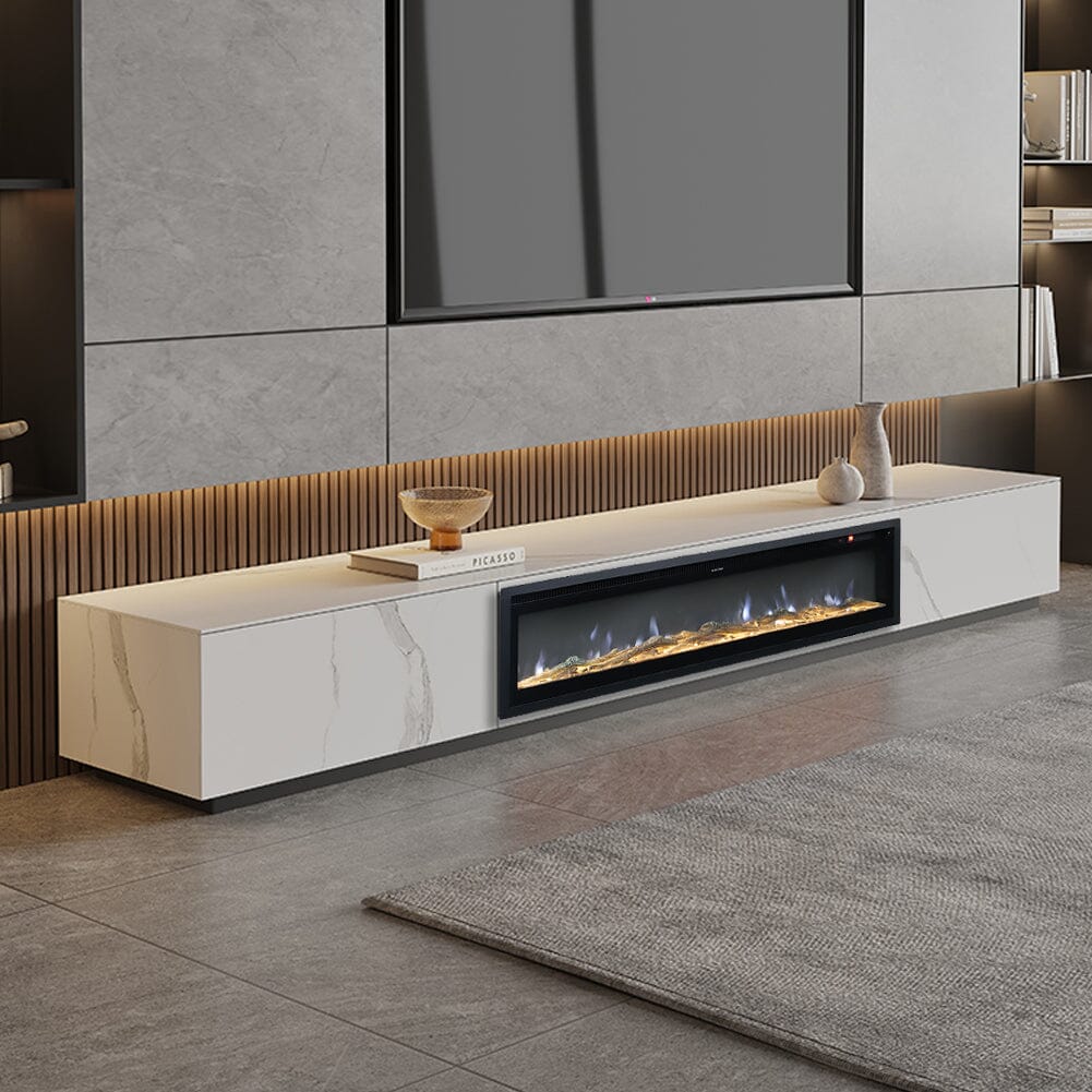 70/80/100 Inch Electric Fireplace with Remote 9 Flame Colours Freestanding Fireplaces - House Comfort