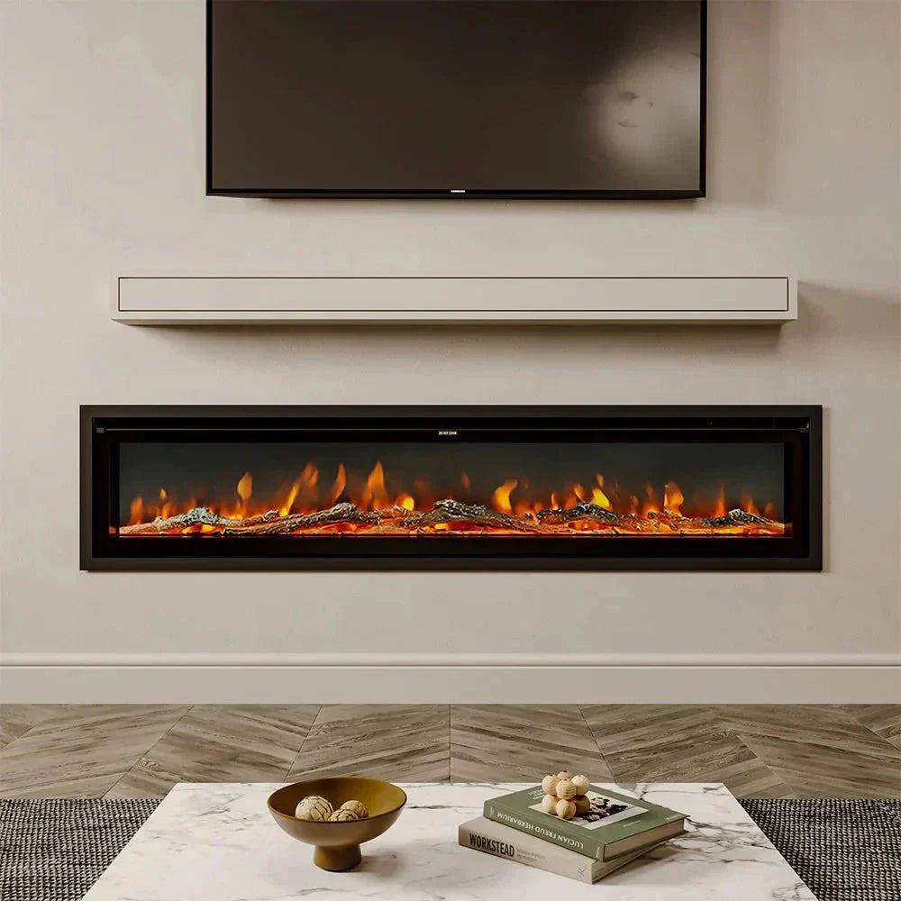 70/80/100 Inch Electric Fireplace with Remote 9 Flame Colours Freestanding Fireplaces - House Comfort