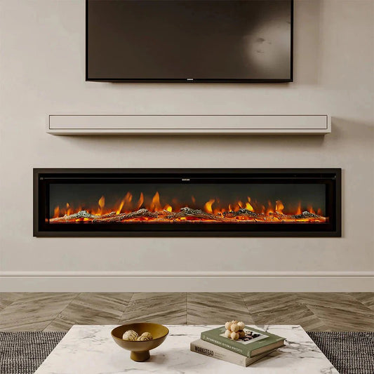 70/80/100 Inch Electric Fireplace with Remote 9 Flame Colours Freestanding Fireplaces - House Comfort