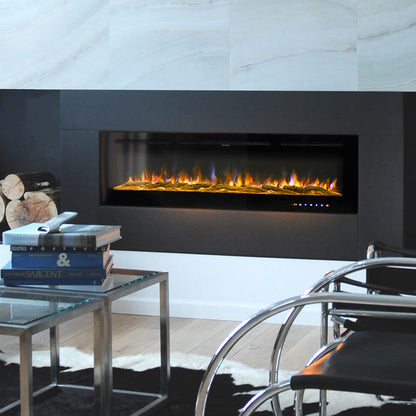 70/80/100 Inch Inset Electric Fireplace Built - In Heater with 9 Flame Colour - House Comfort
