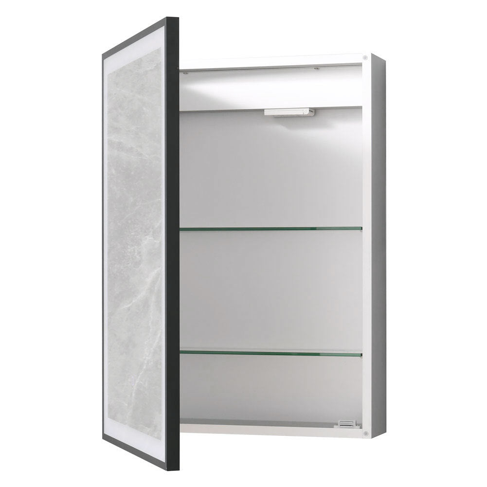 70cm Height LED Light Mirror Cabinet Single Door with Demister Film IP44 Frame - House Comfort