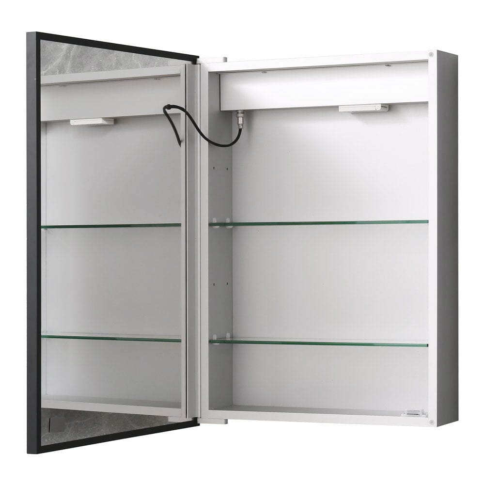 70cm Height LED Light Mirror Cabinet Single Door with Demister Film IP44 Frame - House Comfort