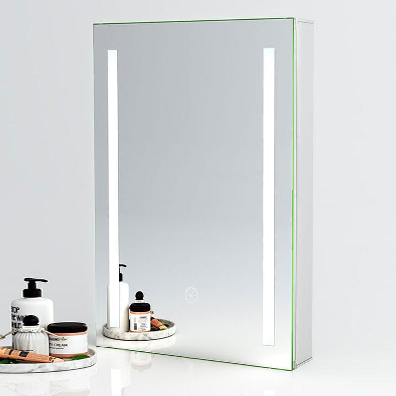 70cm Height Modern LED Illuminated Bathroom Mirror Cabinet with Socket - House Comfort